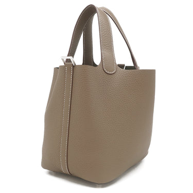 エルメス HERMES ピコタンロックPM エトゥープ トリヨンクレマンス ハンドバッグ シルバー金具 新品 未使用 グレージュ