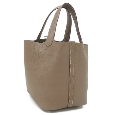 エルメス HERMES ピコタンロックPM エトゥープ トリヨンクレマンス ハンドバッグ シルバー金具 新品 未使用 グレージュ