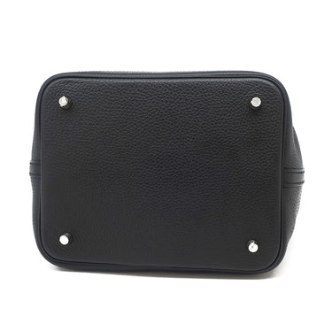 エルメス HERMES ピコタンロックMM ブラック トリヨンクレマンス ハンドバッグ シルバー金具 黒