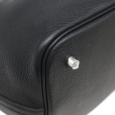 エルメス HERMES ピコタンロックMM ブラック トリヨンクレマンス ハンドバッグ シルバー金具 黒
