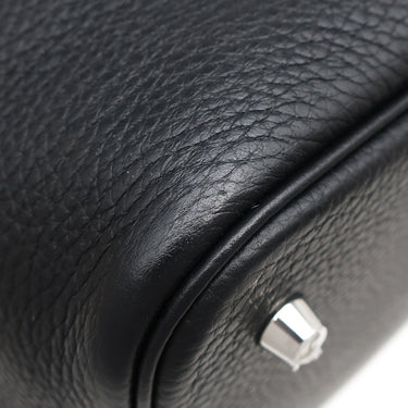 エルメス HERMES ピコタンロックMM ブラック トリヨンクレマンス ハンドバッグ シルバー金具 黒