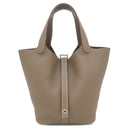 エルメス HERMES ピコタンロックPM エトゥープ トリヨンクレマンス ハンドバッグ シルバー金具 グレージュ