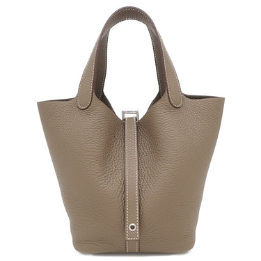 エルメス HERMES ピコタンロックPM エトゥープ トリヨンクレマンス ハンドバッグ シルバー金具 グレージュ