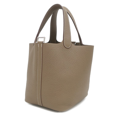 エルメス HERMES ピコタンロックPM エトゥープ トリヨンクレマンス ハンドバッグ シルバー金具 グレージュ