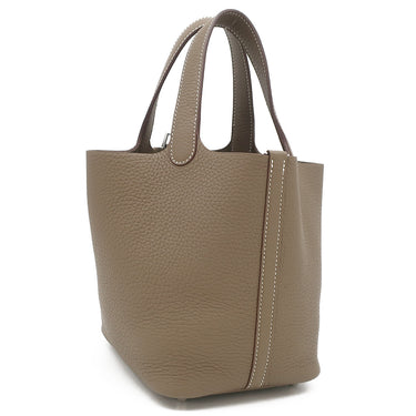 エルメス HERMES ピコタンロックPM エトゥープ トリヨンクレマンス ハンドバッグ シルバー金具 グレージュ