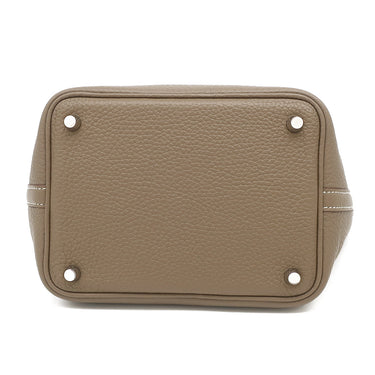 エルメス HERMES ピコタンロックPM エトゥープ トリヨンクレマンス ハンドバッグ シルバー金具 グレージュ