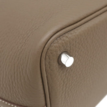 エルメス HERMES ピコタンロックPM エトゥープ トリヨンクレマンス ハンドバッグ シルバー金具 グレージュ
