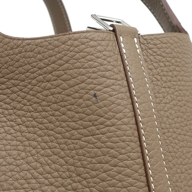 エルメス HERMES ピコタンロックPM エトゥープ トリヨンクレマンス ハンドバッグ シルバー金具 グレージュ