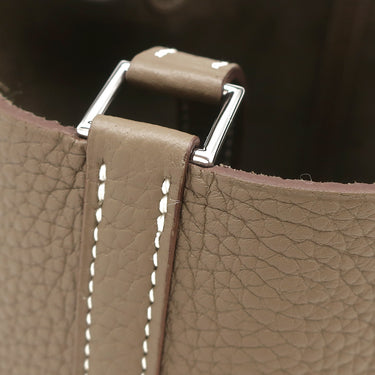 エルメス HERMES ピコタンロックPM エトゥープ トリヨンクレマンス ハンドバッグ シルバー金具 グレージュ