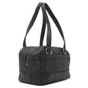 シャネル CHANEL チョコバー ブラック キャビアスキン ハンドバッグ シルバー金具 黒 ボストン