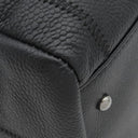 シャネル CHANEL チョコバー ブラック キャビアスキン ハンドバッグ シルバー金具 黒 ボストン