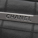 シャネル CHANEL チョコバー ブラック キャビアスキン ハンドバッグ シルバー金具 黒 ボストン
