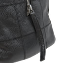 シャネル CHANEL チョコバー ブラック キャビアスキン ハンドバッグ シルバー金具 黒 ボストン