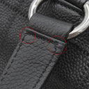 シャネル CHANEL チョコバー ブラック キャビアスキン ハンドバッグ シルバー金具 黒 ボストン