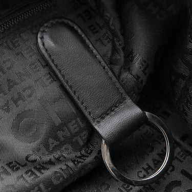 シャネル CHANEL チョコバー ブラック キャビアスキン ハンドバッグ シルバー金具 黒 ボストン