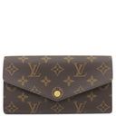 ルイヴィトン LOUIS VUITTON ポルトフォイユ サラ M62235 ローズ バレリーヌ モノグラムキャンバス 長財布 ゴールド金具 茶 ピンク