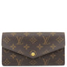 ルイヴィトン LOUIS VUITTON ポルトフォイユ サラ M62235 ローズ バレリーヌ モノグラムキャンバス 長財布 ゴールド金具 茶 ピンク
