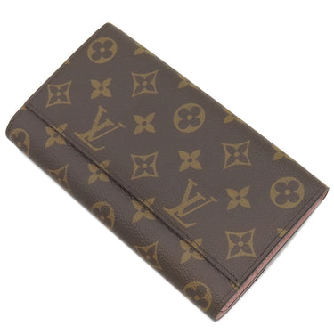 ルイヴィトン LOUIS VUITTON ポルトフォイユ サラ M62235 ローズ バレリーヌ モノグラムキャンバス 長財布 ゴールド金具 茶 ピンク