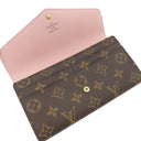 ルイヴィトン LOUIS VUITTON ポルトフォイユ サラ M62235 ローズ バレリーヌ モノグラムキャンバス 長財布 ゴールド金具 茶 ピンク