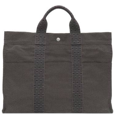 エルメス HERMES エールライントート MM グレー キャンバス トートバッグ シルバー金具 鍵・カデナ欠品