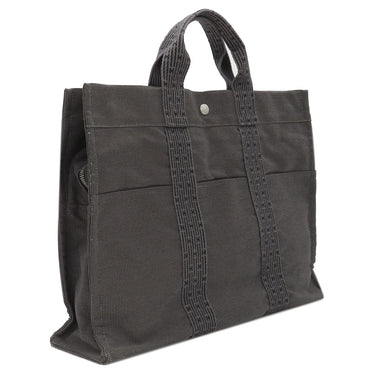 エルメス HERMES エールライントート MM グレー キャンバス トートバッグ シルバー金具 鍵・カデナ欠品