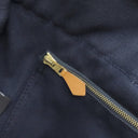 エルメス HERMES フールトゥMM ネイビー×ブラウン キャンバス トートバッグ シルバー金具 紺 茶