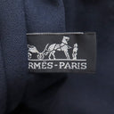 エルメス HERMES フールトゥMM ネイビー×ブラウン キャンバス トートバッグ シルバー金具 紺 茶