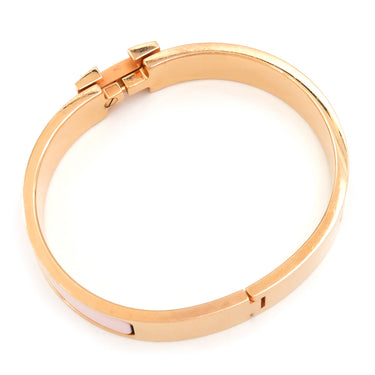 エルメス HERMES クリックH GM ピンク×ゴールド GP エナメル ブレスレット ゴールド金具 Hブレス クリッククラック