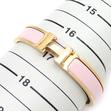 エルメス HERMES クリックH GM ピンク×ゴールド GP エナメル ブレスレット ゴールド金具 Hブレス クリッククラック