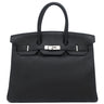 エルメス HERMES バーキン35 ブラック トゴ ハンドバッグ マットシルバー金具 黒