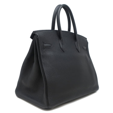 エルメス HERMES バーキン35 ブラック トゴ ハンドバッグ マットシルバー金具 黒