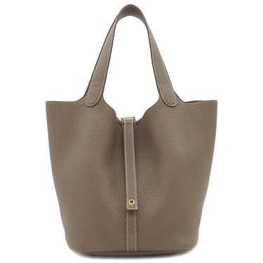 エルメス HERMES ピコタンロックMM エトゥープ トリヨンクレマンス ハンドバッグ ゴールド金具 グレージュ