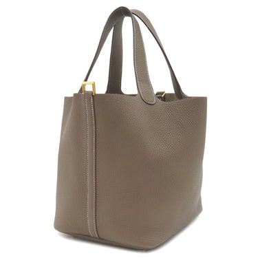 エルメス HERMES ピコタンロックMM エトゥープ トリヨンクレマンス ハンドバッグ ゴールド金具 グレージュ