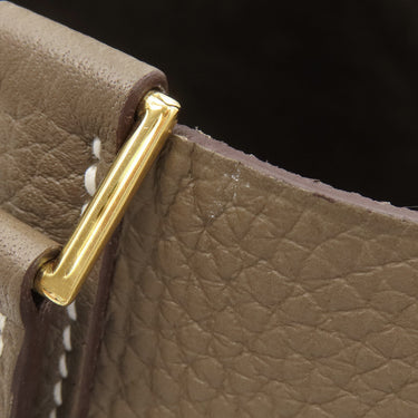 エルメス HERMES ピコタンロックMM エトゥープ トリヨンクレマンス ハンドバッグ ゴールド金具 グレージュ
