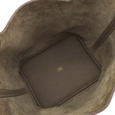 エルメス HERMES ピコタンロックMM エトゥープ トリヨンクレマンス ハンドバッグ ゴールド金具 グレージュ