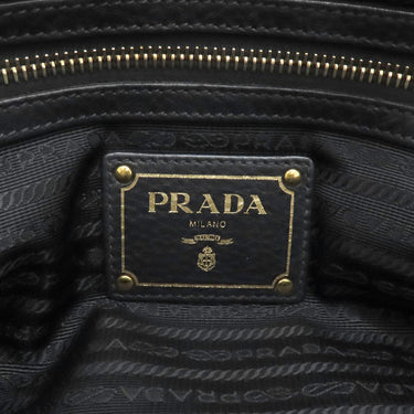 プラダ PRADA ヴィッテロダイノ メタルロゴ BL0805 ブラック レザー 2WAYバッグ ゴールド金具 黒 ハンドバッグ ショルダーバッグ