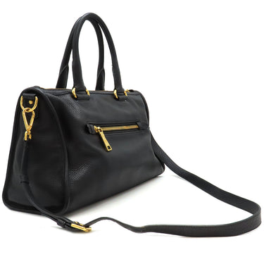 プラダ PRADA ヴィッテロダイノ メタルロゴ BL0805 ブラック レザー 2WAYバッグ ゴールド金具 黒 ハンドバッグ ショルダーバッグ