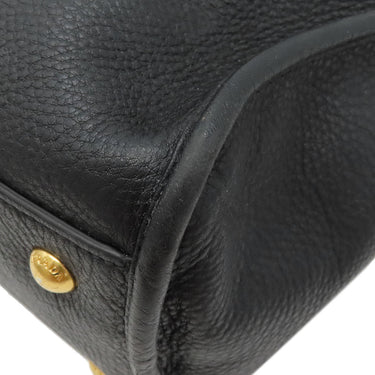 プラダ PRADA ヴィッテロダイノ メタルロゴ BL0805 ブラック レザー 2WAYバッグ ゴールド金具 黒 ハンドバッグ ショルダーバッグ