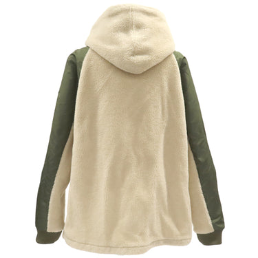 モンクレール MONCLER マグリア カーディガン G20918G00014 ベージュ×カーキ フェイクファー ナイロン 14042 アウター シルバー金具 ボア ジャケット ブルゾン ジップ パーカー 白