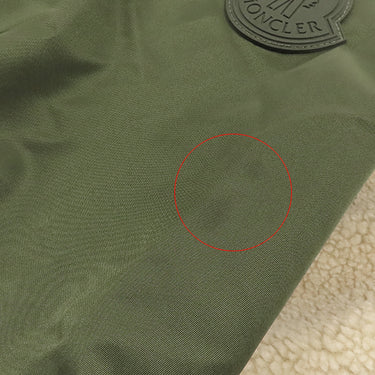 モンクレール MONCLER マグリア カーディガン G20918G00014 ベージュ×カーキ フェイクファー ナイロン 14042 アウター シルバー金具 ボア ジャケット ブルゾン ジップ パーカー 白