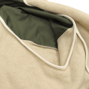 モンクレール MONCLER マグリア カーディガン G20918G00014 ベージュ×カーキ フェイクファー ナイロン 14042 アウター シルバー金具 ボア ジャケット ブルゾン ジップ パーカー 白