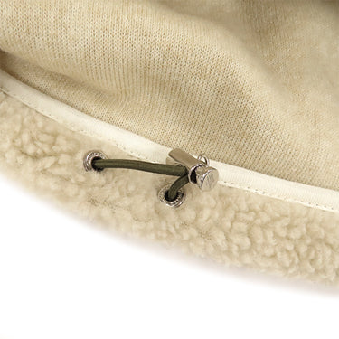 モンクレール MONCLER マグリア カーディガン G20918G00014 ベージュ×カーキ フェイクファー ナイロン 14042 アウター シルバー金具 ボア ジャケット ブルゾン ジップ パーカー 白