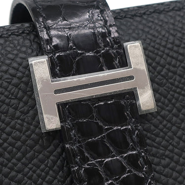エルメス HERMES ベアンスフレ タッチ ブラック ヴォーエプソン アリゲーター 長財布 シルバー金具 新品 未使用 黒 クロコ 二つ折り財布