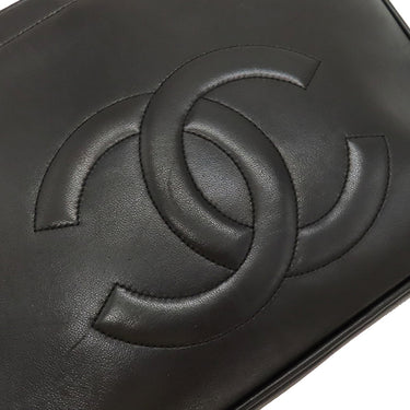 シャネル CHANEL ココマーク ブラック ラムスキン ショルダーバッグ ゴールド金具 チェーンショルダー ヴィンテージ 黒 肩掛け