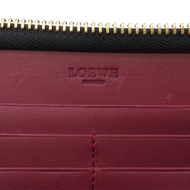 ロエベ LOEWE ジップアラウンド ウォレット 113N95.F13 ブラック レザー 長財布 ゴールド金具 黒 ラウンドファスナー