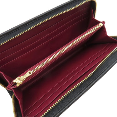 ロエベ LOEWE ジップアラウンド ウォレット 113N95.F13 ブラック レザー 長財布 ゴールド金具 黒 ラウンドファスナー