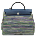 エルメス HERMES エールバッグ PM ブルー系 レザー ヴィブラート トワルオフィシエ 2WAYバッグ シルバー金具 紺 緑 ショルダー ハンドバッグ 鍵/カデナ/クロシェット欠品