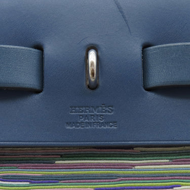 エルメス HERMES エールバッグ PM ブルー系 レザー ヴィブラート トワルオフィシエ 2WAYバッグ シルバー金具 紺 緑 ショルダー ハンドバッグ 鍵/カデナ/クロシェット欠品