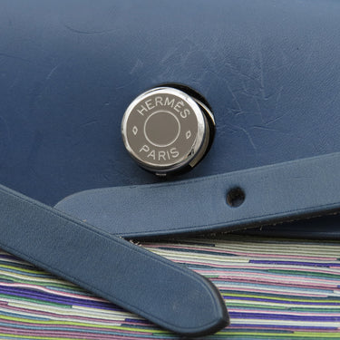 エルメス HERMES エールバッグ PM ブルー系 レザー ヴィブラート トワルオフィシエ 2WAYバッグ シルバー金具 紺 緑 ショルダー ハンドバッグ 鍵/カデナ/クロシェット欠品