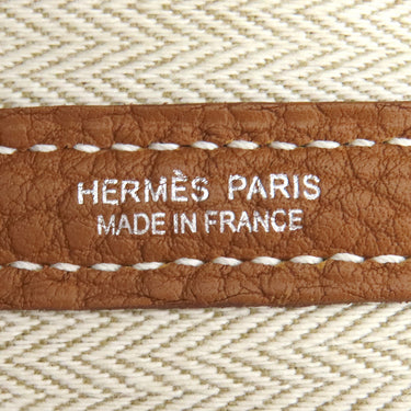 エルメス HERMES ガーデンパーティーPM ゴールド ネゴンダ トートバッグ シルバー金具 茶